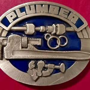for Men Men's plumber belt buckle made from meta